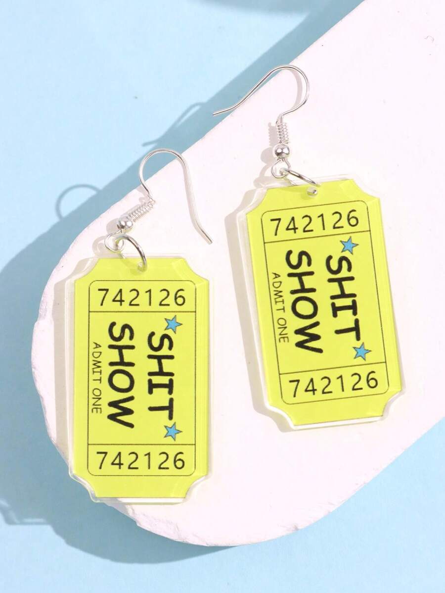 1 Paar modische, lässige, übertriebene "Show" Text-Design-Ohrringe, Schmuck für Damen für den täglichen Gebrauch und Partys