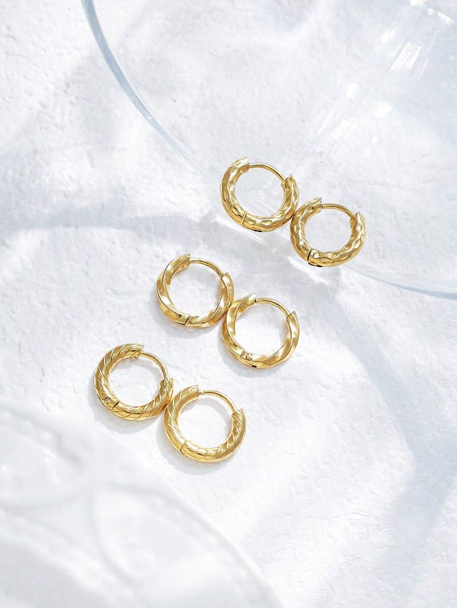 Mazuer 1 Pair 18K Gold Plated Retro Vintage Candy Color Unique Design Twist Hoop Earrings, Y2K Western Jewelry Gift For Girlfriend Mother's Day Ramadan Thanksgiving July 4th Holiday Party Daily Vacation