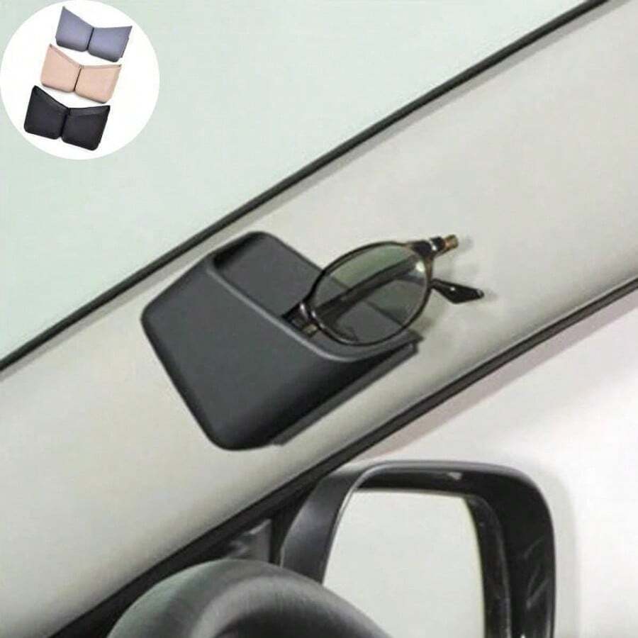 1pc/2pcs Durable Plastic Car Glasses & Phone Holder - Fashion Eyeglass Organizer Storage Box For Auto Interior Accessories-Car Accessories-Car