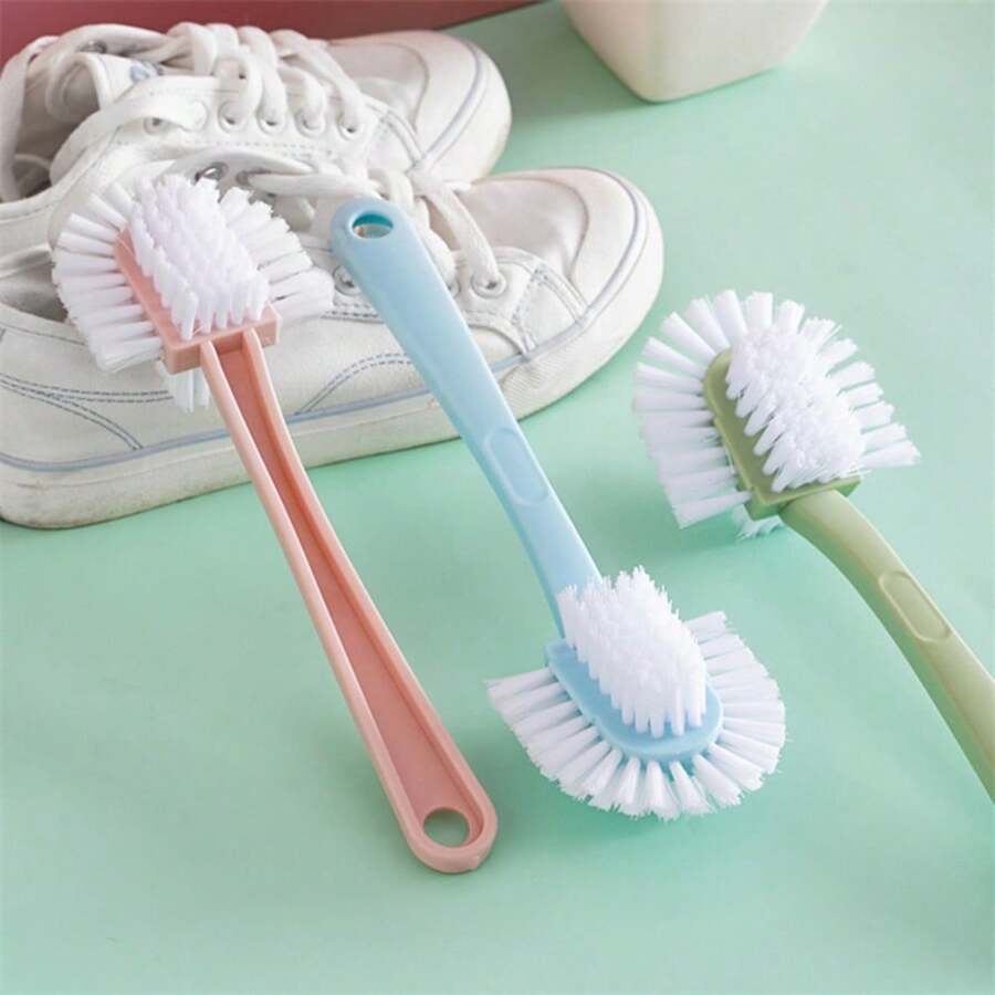5-Sided Shoe Brush With 360 Degree Rotation, Plastic Hard Bristle, Bathroom And Home Cleaning Brush