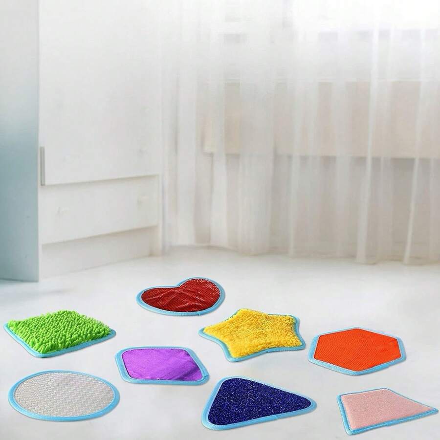 8pcs/Set Multifunctional Sensory Textured Mat, For Indoor & Outdoor Use, Sensory Carpet, Sensory Play Toy Mat Room Decor Rug Bedroom Decor Rugs