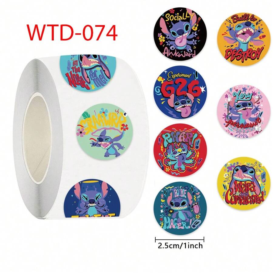 Disney Hot Sell 500pcs/Roll Disney Series Sticker Decorative Handbook Stickers Tape Computer Phone Cup Water Bottle Sticker Birthday Gift School Supplies, Back To School