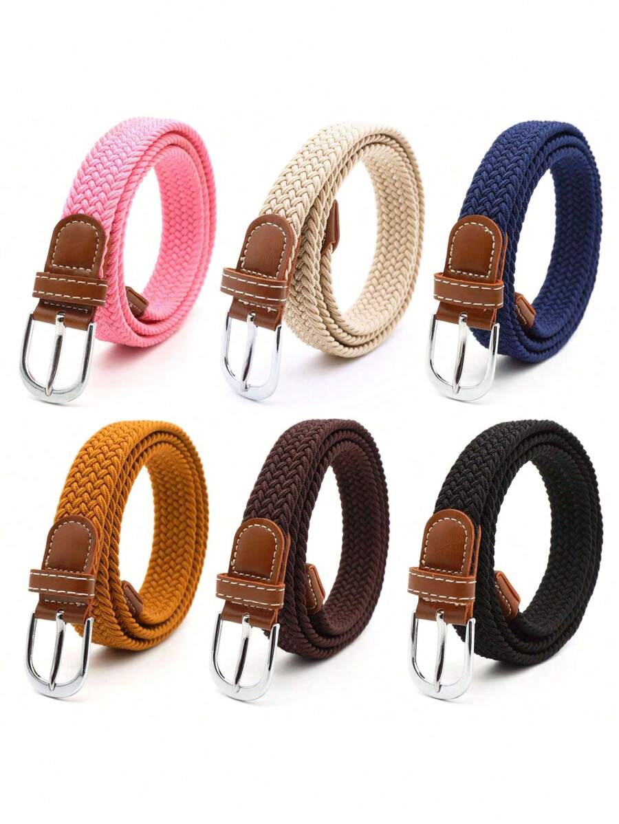 Woven Elastic Seamless Invisible Buckle-Free Adjustable Stretch Canvas Jeans Belt Casual Waist Band For Men & Women
