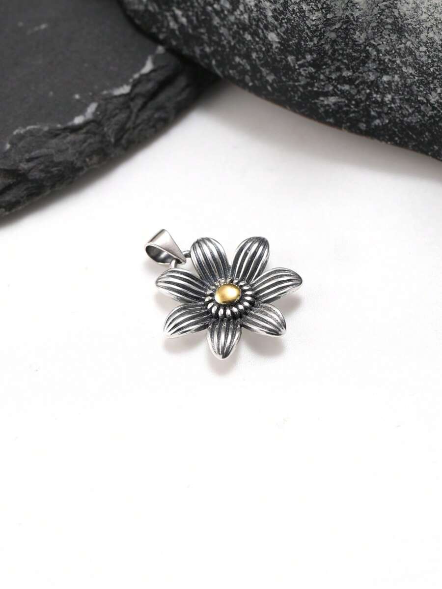 1 pieza Colgante de plata de ley 925 con diseño único de girasol, joya fina de regalo para mujer