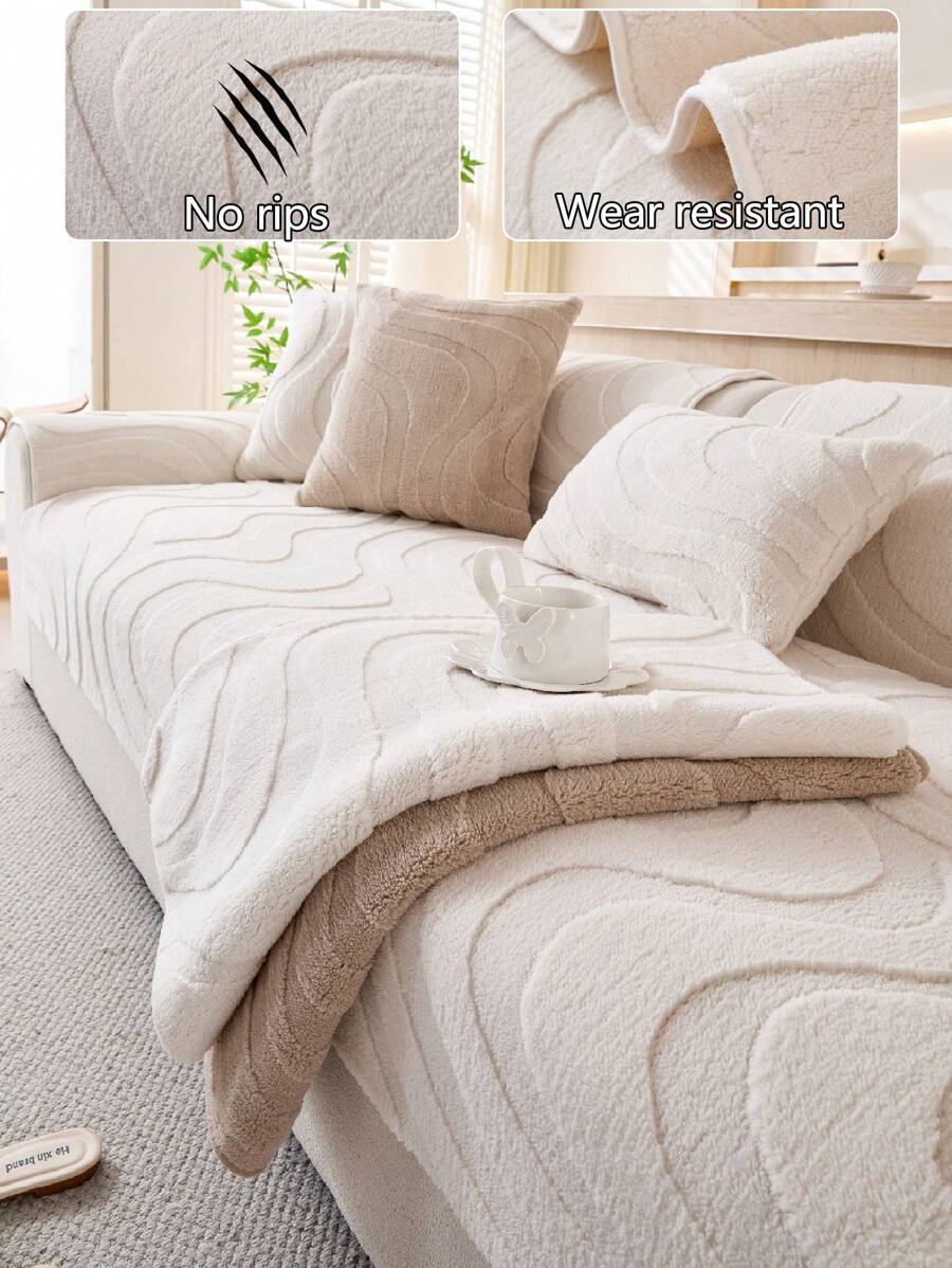 1pc Universal Sofa Cover, Modern Minimalist Anti-Slip Sofa Cushion, Removable And Washable Sofa Slipcover, Fashionable Soft & Non-Fading Decorative Sofa Blanket, Suitable For Bedroom, Office, Living Room, L-Shaped Sofa & 1/2/3/4-Seat Sofa.