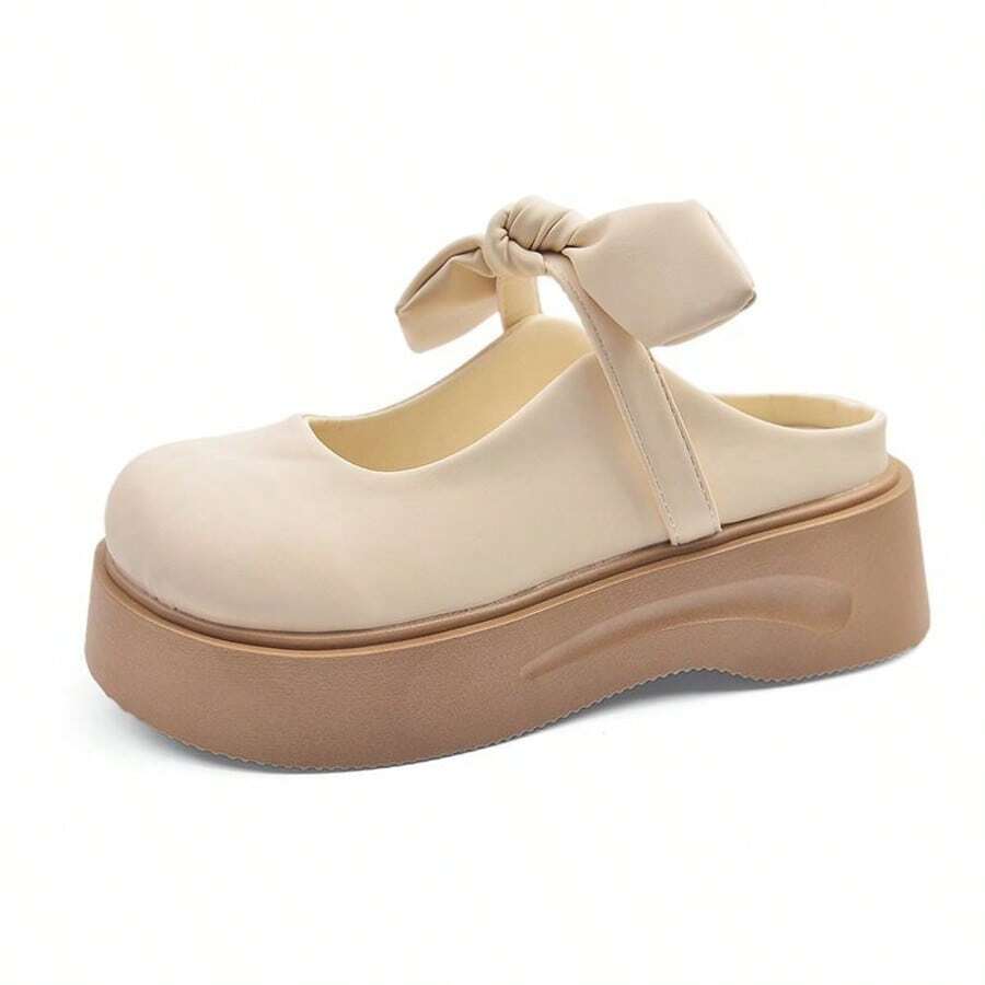 Nuovo stile di mocassini da donna, sandali bassi con gonna, tutti abbinati, brezza serale, fiocco, primavera ed estate