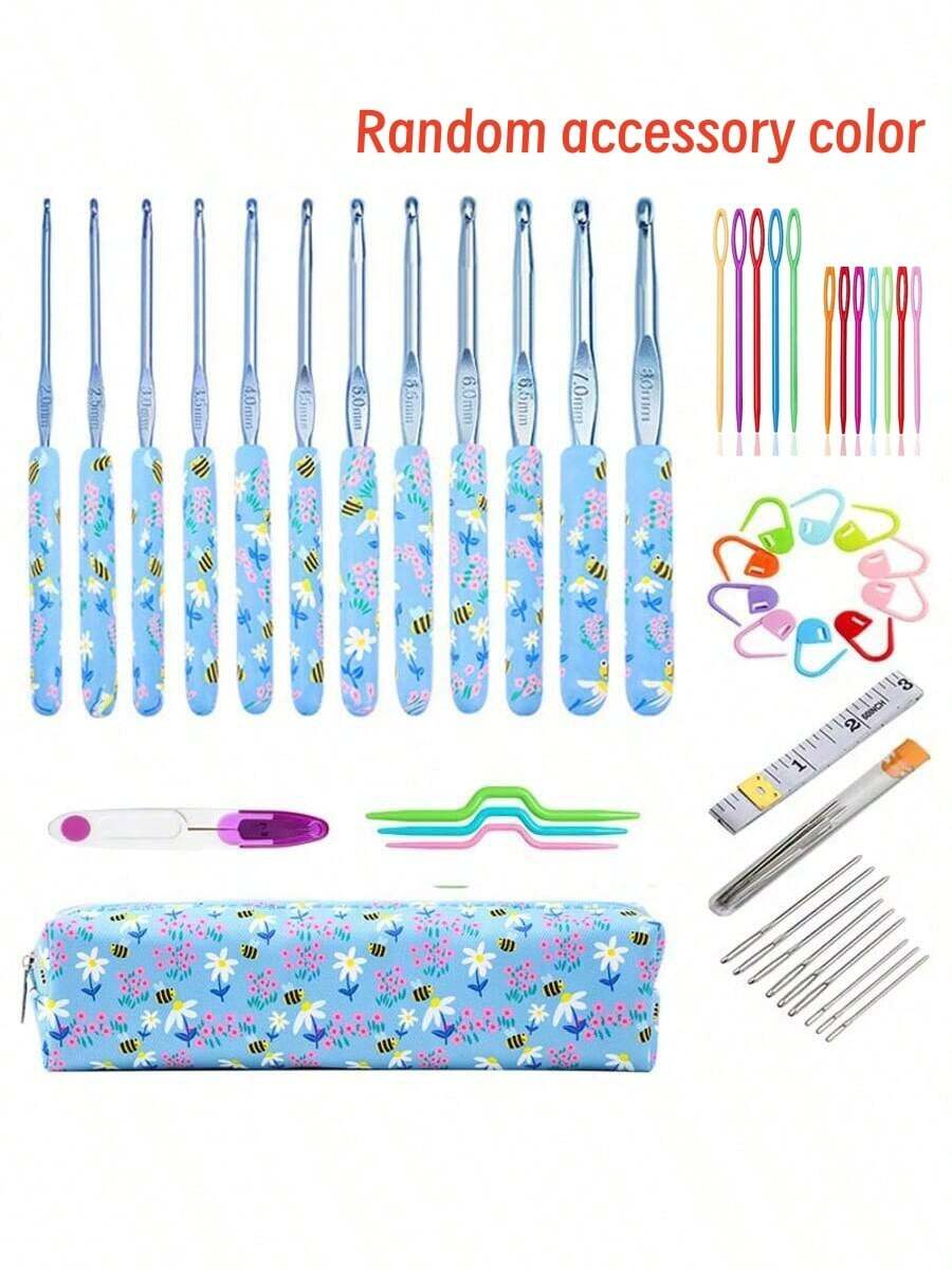 Crochet Hooks Set 2.0-8.0mm Ergonomic Handle For Arthritic Hands Knitting Needles Kit For Crochet Beginners