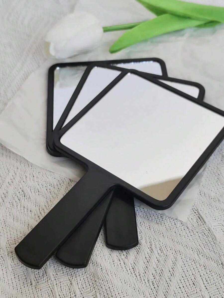 1pc Simple Ins-Style Handheld Mirror/Makeup Mirror For Student Dorm/Portable Compact Mirror For Touch Up