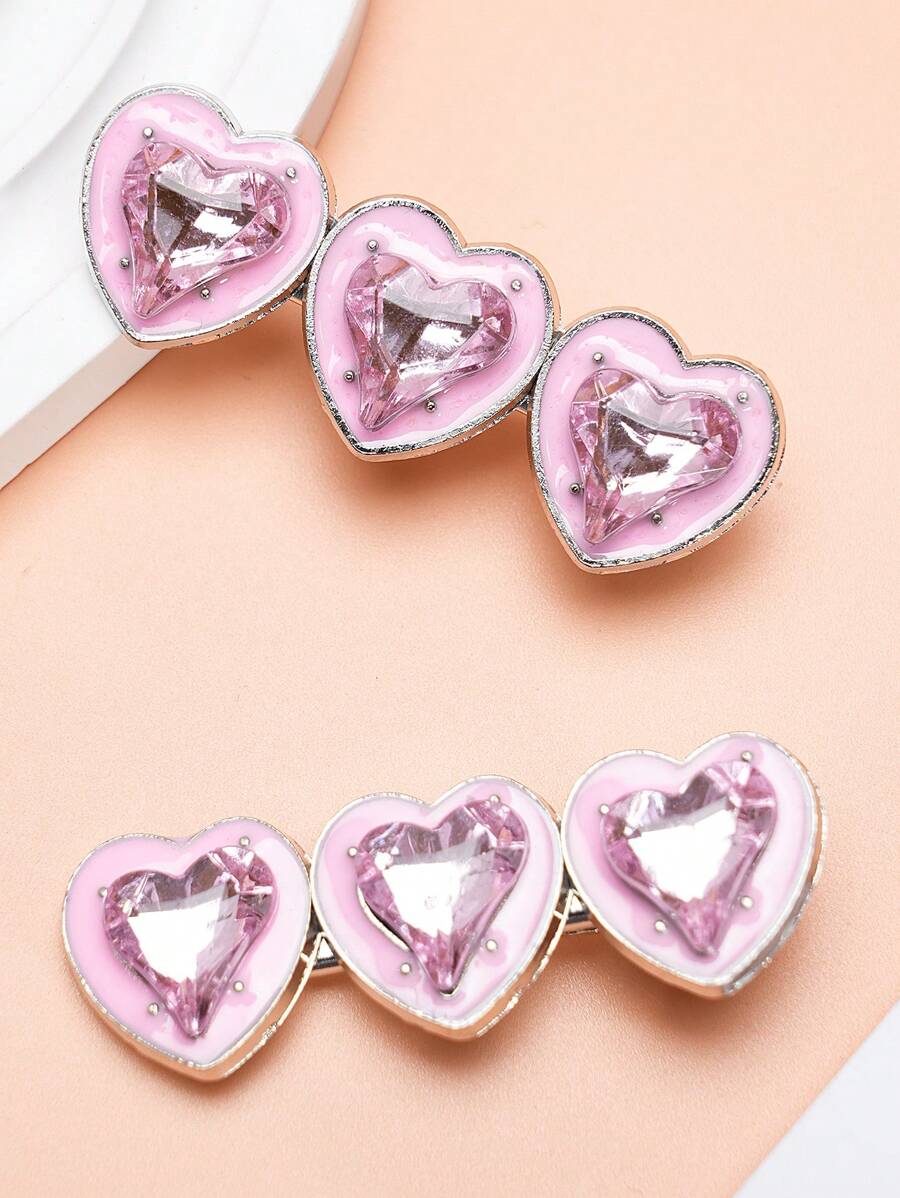 2 piezas Clips laterales de perlas falsas de camelia para niñas, Clips para el cabello de aleación con corazón estilo Y2K, Elegantes clips para el cabello de caimán para uso diario