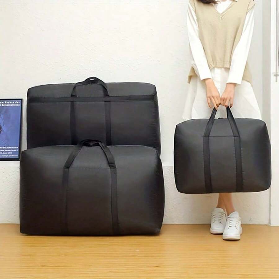 1pc Cloth Quilt Storage Bag, Foldable Clothes Organizer Bag, Large Capacity Luggage Packing Bag
