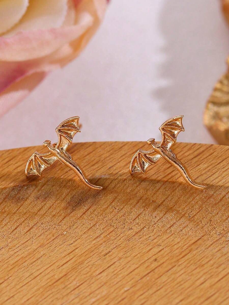 1 par de pendientes tipo mariposa minimalistas, joyas de moda aptas para uso diario, un regalo sorpresa perfecto para la novia o la mejor amiga