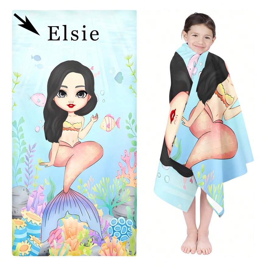 1PC Custom Personalized Beach Towel Name, Towel Bath Towel Name, Microfiber Beach Towel Size 100x200cm, Various Sizes, Summer Gift For Friends, Sisters