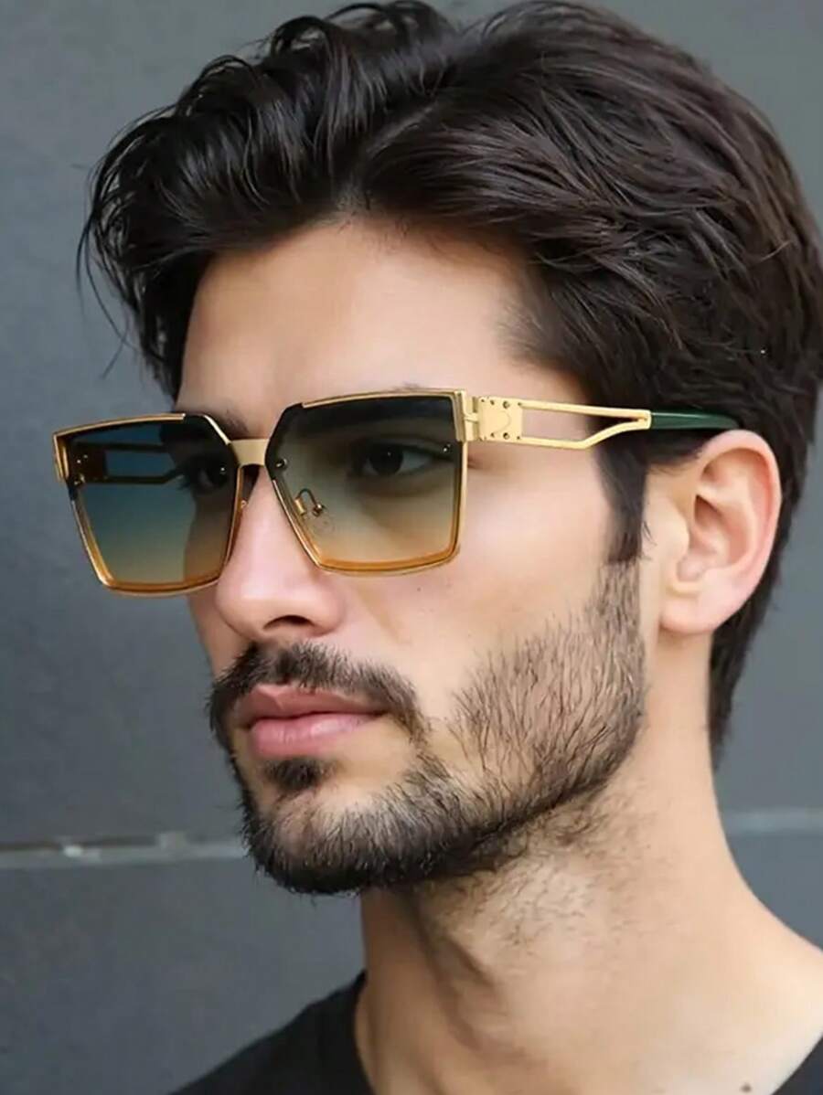 Neue Oversized quadratische Retro-Metallmodebrillen, vielseitig einsetzbar für Outdoor, Street-Style, Urlaub, Strand, Party, Lässig, Business, täglich, Festival, Party, minimalistisch, personalisiert, Brillen