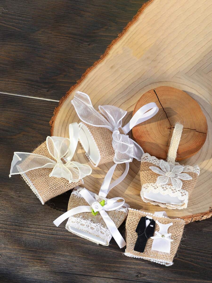 12 piezas de bolsas de almacenamiento mini europeas para boda, bolsas de regalo de tela de lino de tamaño pequeño para damas de honor, bolsas de regalo para boda