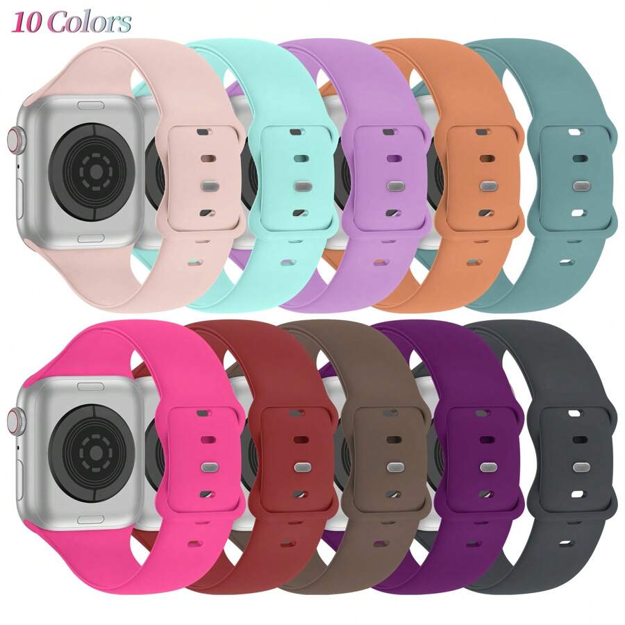 Correa de silicona deportiva compatible con bandas de de 40mm, 38mm, 41mm, 44mm, 45mm, 42mm, 49mm para mujeres y hombres, pulsera suave resistente al agua, correa de repuesto deportiva para bandas de Series 9, 8, 7, 6, 5, 4, 3, 2, 1, SE, Ultra