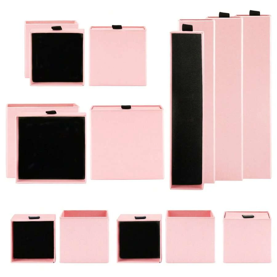 Pink Velvet-Lined Jewelry Gift Boxes (1/10-Pack) - Drawer-Style Wedding Favor Box For Necklaces, Earrings, Rings - Beading & Jewelry Making Display Case With Commercial-Grade Packaging For Small Businesses