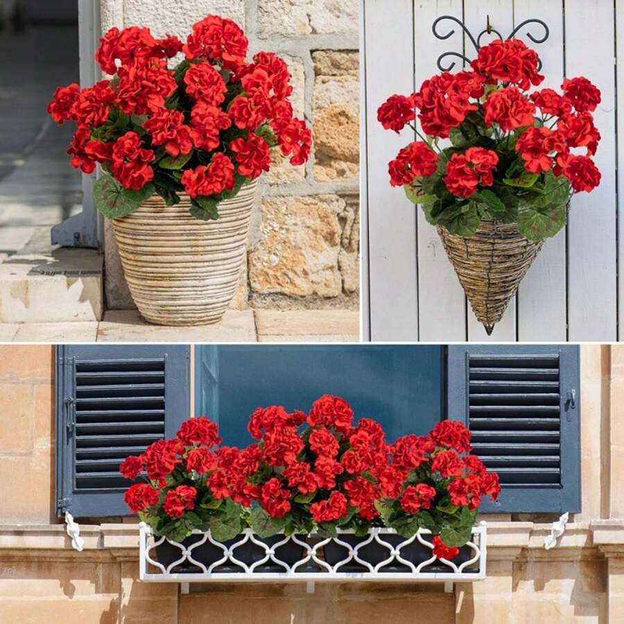 2 Stücke künstliche Begonienblume, Simulation Geranie, Simulation Grünpflanze Künstliche Blume, geeignet zum Aufstellen im Wohnzimmer, Schlafzimmer, Büro, moderne Heimdekoration, Raumdekoration Geschenkidee
