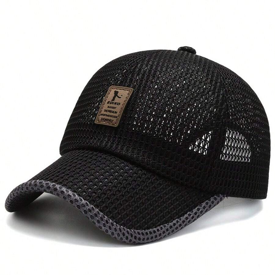 1 Boné de beisebol de malha respirável, boné de caminhoneiro com tecido leve e arejado para uso confortável, ideal para esportes ao ar livre como ciclismo