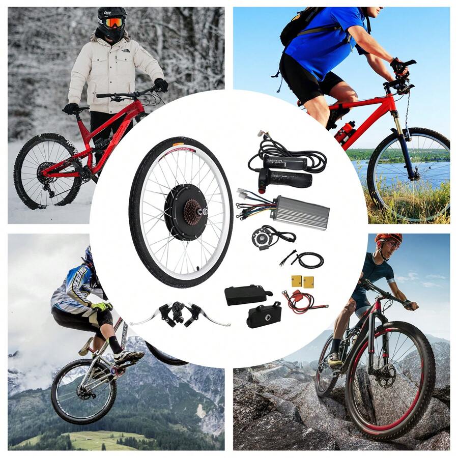 RibasuBB 1000W Brushless Gear Hub Motor Kit For 26-Inch Bikes, High-Speed Rear Wheel Conversion With Adjustable Speed And Pedal Assistant Sensor