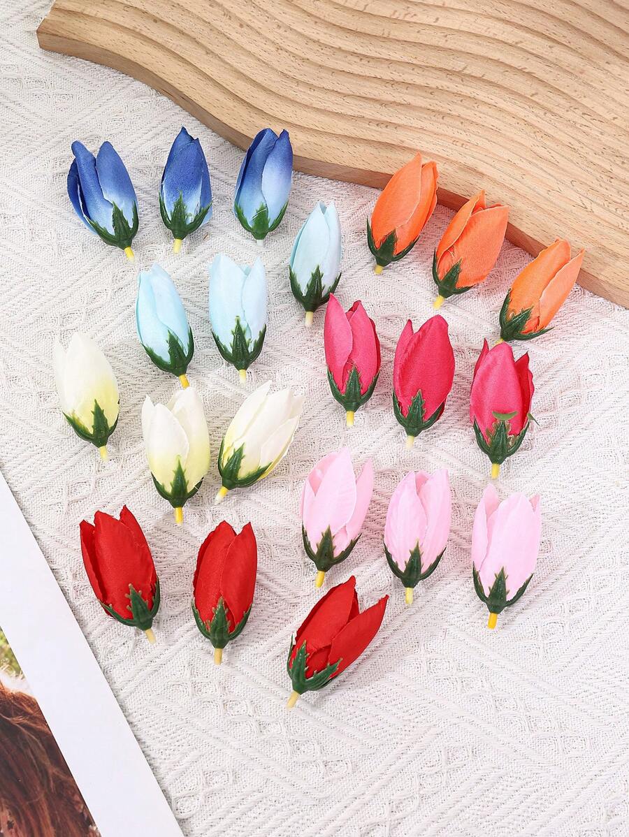 Diadema con flores de tulipán miniatura falsas, adecuada para bodas, fiestas, cumpleaños, bailes de graduación y uso diario