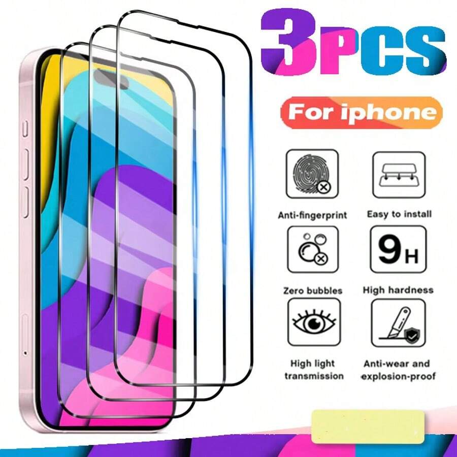 3Pcs Anti Spy Tempered Glass For IPhone 16 14 15 13 11 12 Pro Max Screen Protector For IPhone 16 15 Plus 12 13 Mini X XR XS Max