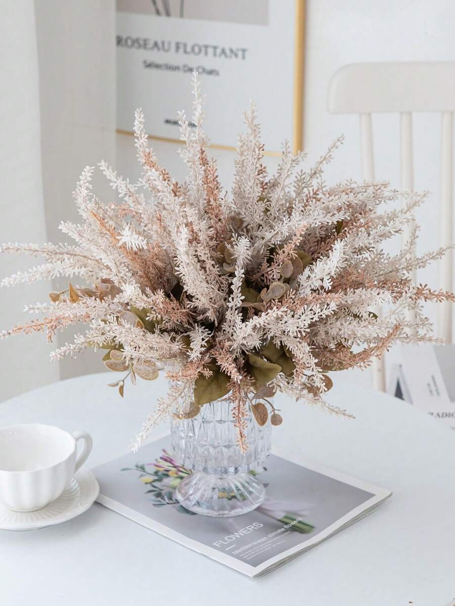 1-3pcs Artificial Lavender Plants, Classic European Style Home Decor For Living Room, Dining Room, Garden, Outdoor. DIY Material For Bridal Bouquet, Wrist Corsage, Wedding Decoration
