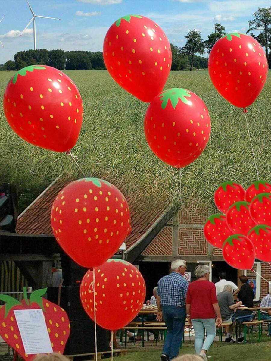 20 Stücke/10 Stücke 30cm Luftballons mit Erdbeermuster, dickwandige Erdbeerpunktrosa Luftballons, Hawaii Party Obst Dekorative Luftballons, geeignet für Geburtstags-Partyhintergrund, Feiertags-Dekoration, Geschlechts-Enthüllungsparty Babyparty Dekorationen