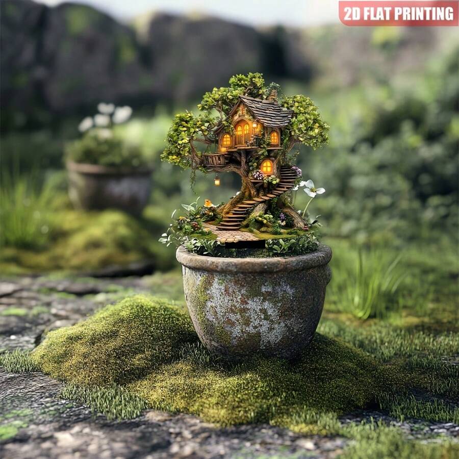 1 Stück 2D Acryl Gartenstecker, moderner Fairy Garden Bodenaufsatz, Osterdekoration, aus Kunststoff gefertigt, geeignet für Outdoor-Pflanzen und Töpfe, ideal für Familie und Freunde, zufälliger Stil