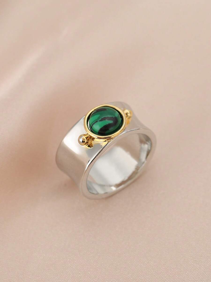 Vintage Bandring mit eingelassenen Edelsteinen, passend für Männer und Frauen, perfekt zu täglichen Outfits und als Partyzubehör, ideales Geschenk für coole Freunde