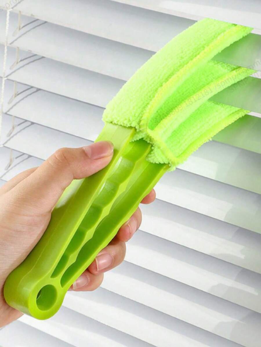 1 pieza / 2 piezas Cepillo desmontable de color aleatorio para limpiar persianas, rendijas, rejillas del aire acondicionador del coche, ventiladores, tela suave que no daña el vehículo, de doble uso para el hogar y el coche, fácil de almacenar, también adecuado para lamas de aire acondicionado y rejillas de ventilación del coche, gran absorción de agua, sin desprendimiento ni descoloración, limpia eficazmente cada lámina, paño de limpieza de microfibra súper suave