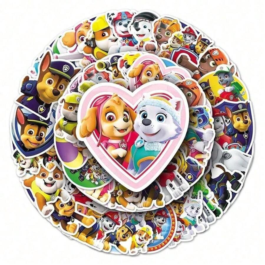 Paw Patrol 50PCS Cute Paw Patrol Anime Cartoon Stickers Toys Gifts DIY Suitcase Laptop Motorcycle Fridge Suitcase Car Kawaii Sticker Decals For Kid