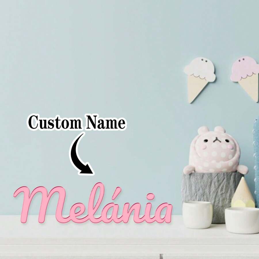 1pc Custom Name Pink/Gold/Silver/Blue Decorative Acrylic Name Plaque, Perfect For Wedding, Birthday, Anniversary, Mother's Day,Room Decoration Stuff Room Decor Bedroom Decor Christmas Thanksgiving Halloween Graduation Party Celebration Decoration, Home Decor, Room Decoration Back To School