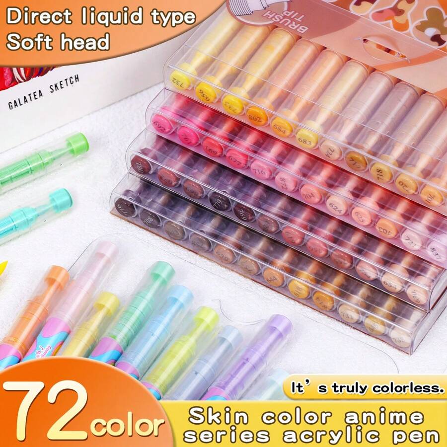 GuangNa 12 colori Penne a pennarello liquido acrilico colore pelle/macaron, punta dritta, adatto per carta, pietra, ceramica, realizzazione di biglietti e artigianato fai-da-te, forniture per la casa e la scuola, regali di Ringraziamento e Natale, forniture scolastiche, ritorno a scuola