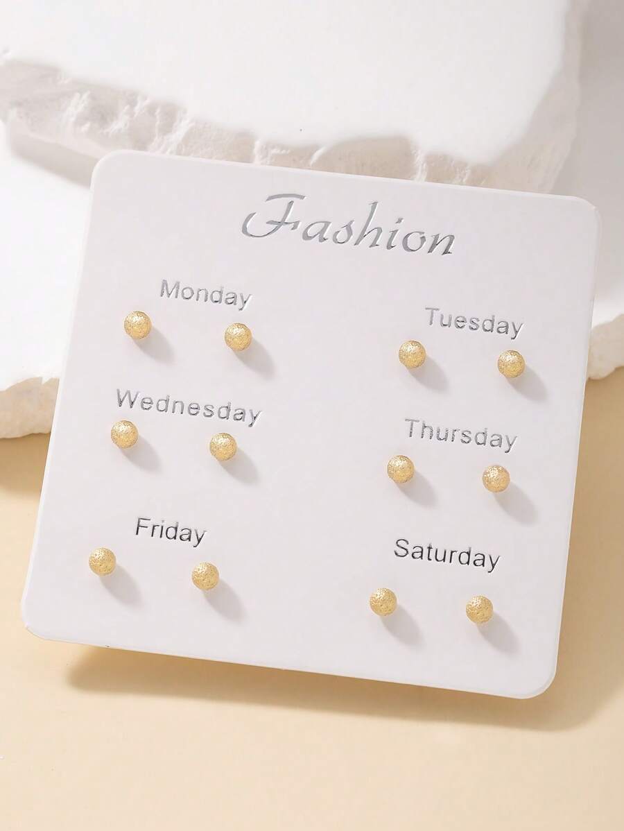 6 pares de pendientes de mujer de estilo simple mate, aptos para uso diario casual y como regalo festivo, juego de joyería