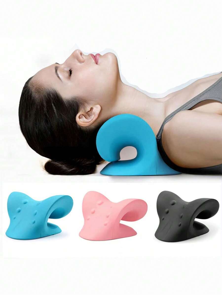 1pc EVA Neck & Shoulder Relaxer, C-Shape Cervical Pillow, Neck Stretcher And Alignment, Spinal Massage Cushion, Neck & Shoulder Relaxation And Stretching Tool, Cervical Traction Device Pillow - Gift For Neck/Shoulder Pain Relief