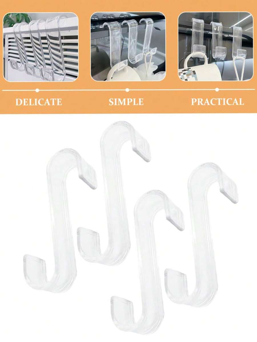 4 Pieces Bathroom Radiator Hooks, Radiator Hangers, Plastic Radiator Hook, Towel Rail Hook, Bathroom Radiator Hook, Kitchen Hooks (Transparent)