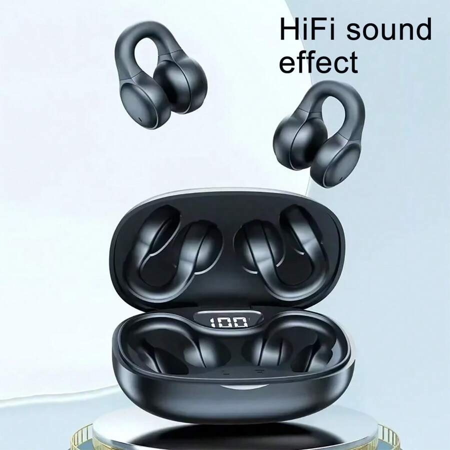 Wireless Earphones, Touch Control Earphones, Ear Clip Style Earphones That Don't Hurt The Ears, Compatible With Apple Earphones Earclip Earphones