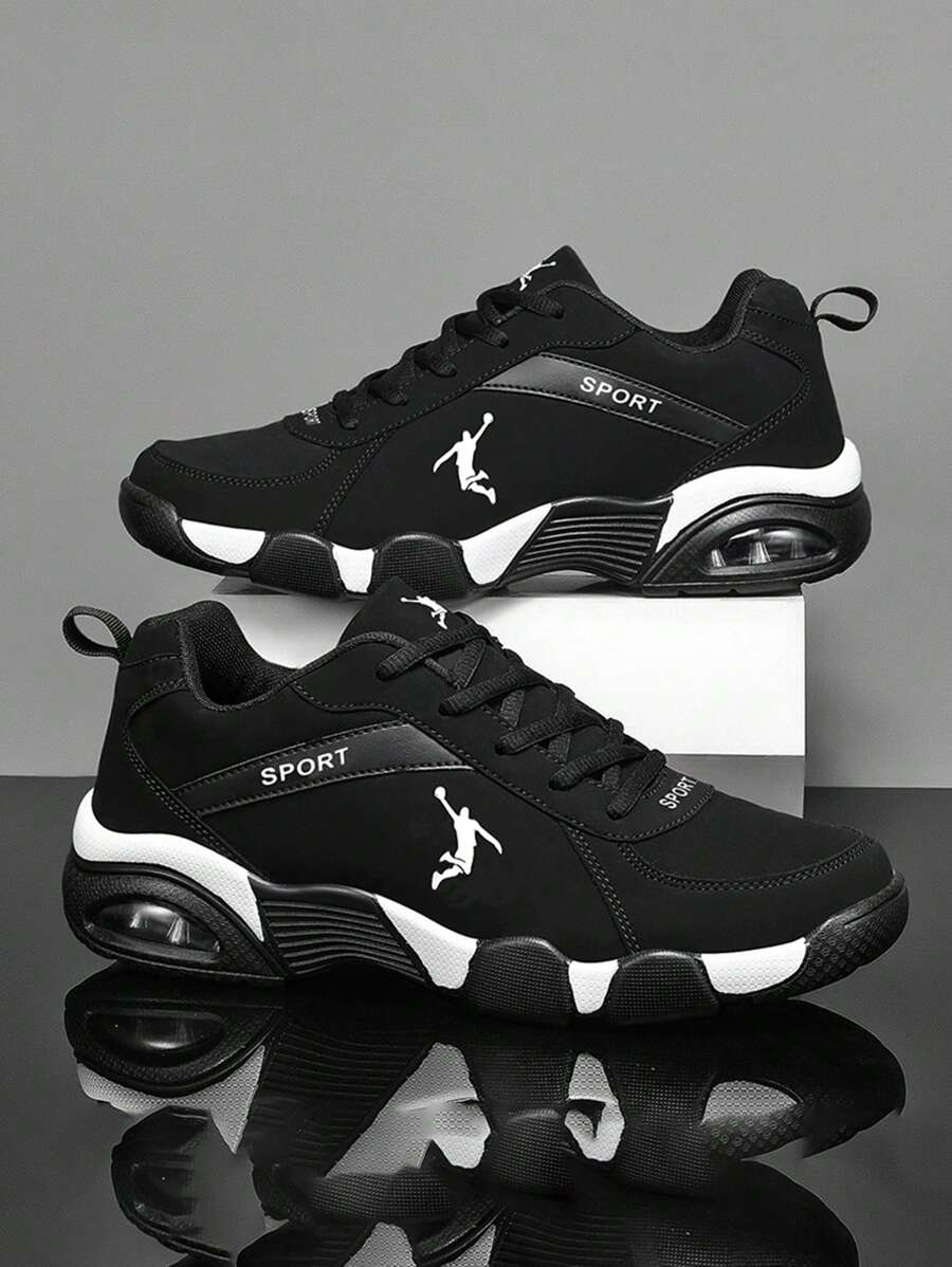 Populaire Air Cushion sportschoenen voor casual gebruik, modieuze effen sportschoenen voor heren, comfortabele antislip ademende zachte zool geschikt voor buitenactiviteiten, sportschool