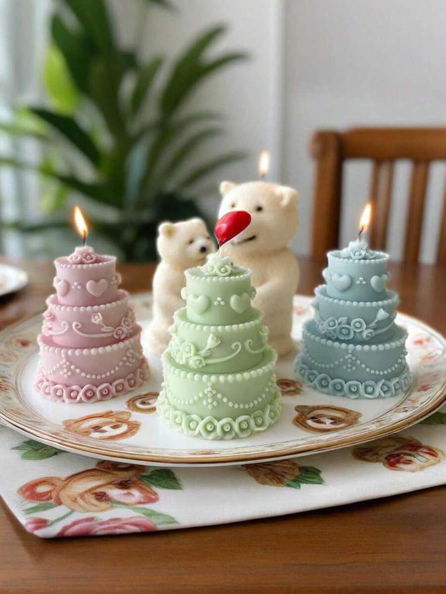 1 Stück Mini 3D Blumen geprägte Kuchenform/handgemachte Seifenform, für Valentinstag | Geburtstags Party romantische Heim-/Partydekoration