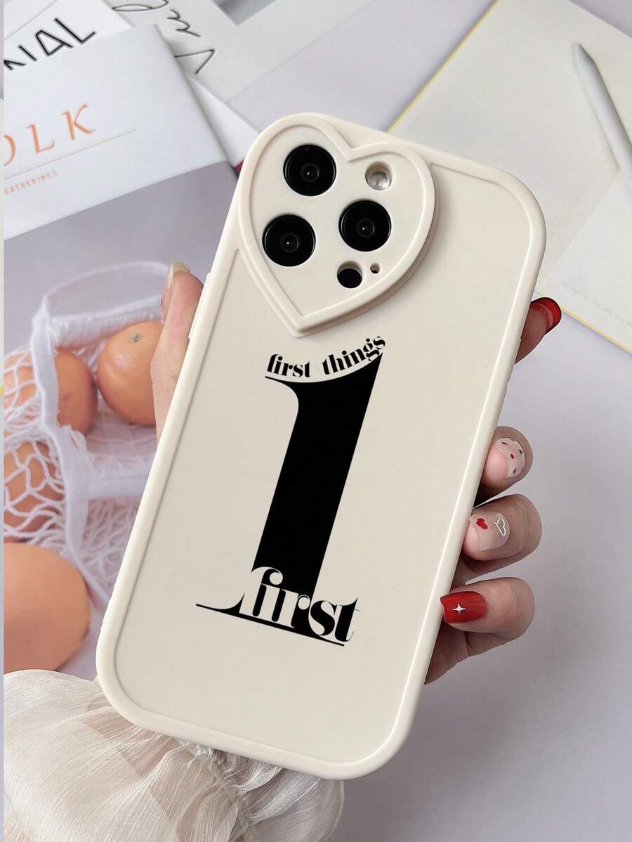 1 pieza Funda de teléfono de TPU con estampado digital efecto escarcha en forma de corazón compatible con iPhone X/XR/XS MAX/11/12/13/14 PRO/15 Pro Max/16/16 Pro/16 Plus/16 Pro Max
