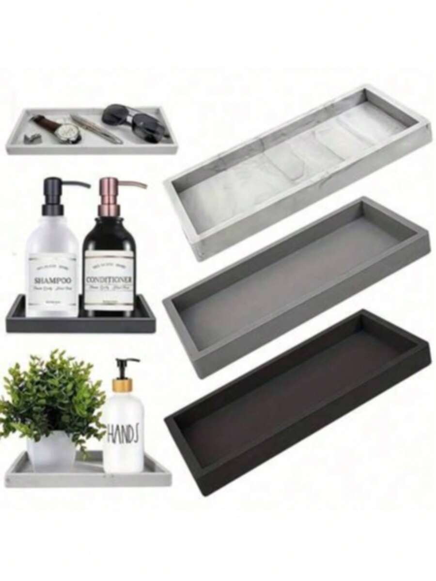 Silikon Aufbewahrungstablett - Badezimmer Tablett, Schmuckorganisator Tablett, Küchenutensilien, Küchendekoration, Tischplatten, Badezimmerdekoration, Organisation und Aufbewahrung, Kerzen/Duftstoffhalter, Silikon Waschtablett, Badezimmerorganisator, Badezimmerdekoration, Badezimmerzubehör