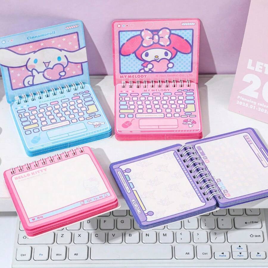 Sanrio 1 Sanrio Family Series Computer Styling Coil Notebook With 80 Colorful Pages, Highly Attractive Notebook, School Supplies, Back To School Season Supplies, Back To School Season, School Prizes, Birthday Gifts, Party Gifts, Festival Gifts, Back To School Supplies, Back To School Season Gifts, Independence Day, June Day Gifts For Children In School,