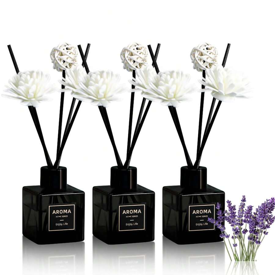 1pc 50ml Plant Flower Fragrance Series Small Square Bottle Fireless Aromatherapy Essential Oil Bedroom Living Room Fragrance Incense Ornaments Home Air Freshener