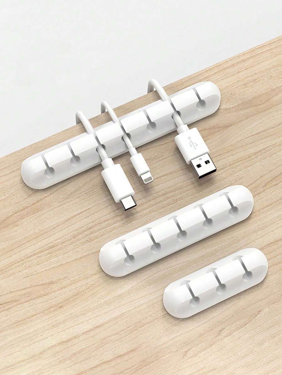 1-Pack Self-Adhesive Silicone Cable Organizer 3-Hole 5-Hole 7-Hole Office Desk Storage Headphone Cable Mobile Phone Data Cable Wire Multi-Function Cable Winder Wall Cable Holder Desktop Storage Rack Back To School