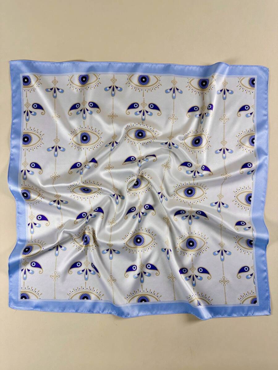 1 pièce Bandana pour femmes avec impression de chaînes d'yeux Y2K