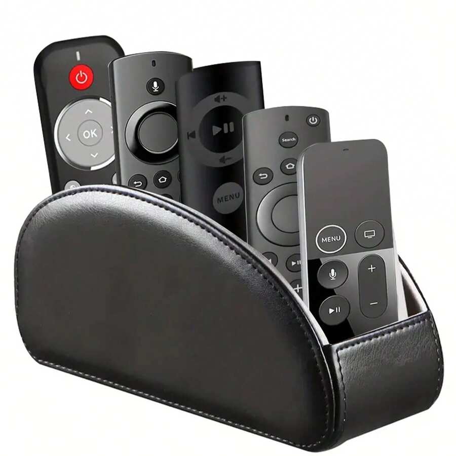 5 Compartment Multi Item Desktop Storage Box, High Quality PU Leather Remote Control Storage Box, Used To Store Remote Control, Stationery, Cosmetics, Office Supplies, Suitable For All Kinds Of Scenes, Home Storage Boxes.