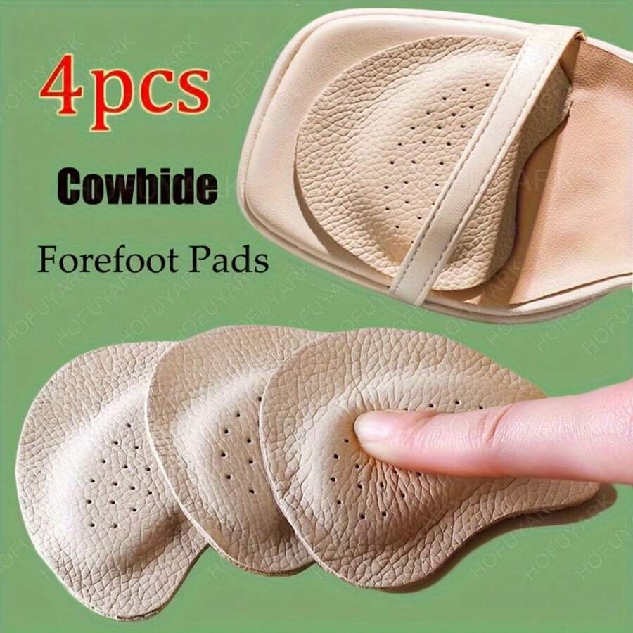 4 Stücke Vorfuß Pads | Atmungsaktive rutschfeste Einlegesohlen für High Heels und Sandalen - Bequeme Echtheder Einlegesohlen, verbesserte Traktion und Stoßabsorption, geeignet für Valentinstag, Weihnachten, Erntedankfest, Lässig Stil, Accessoires für Lässig Schuhe | Atmungsaktive Einlegesohlen