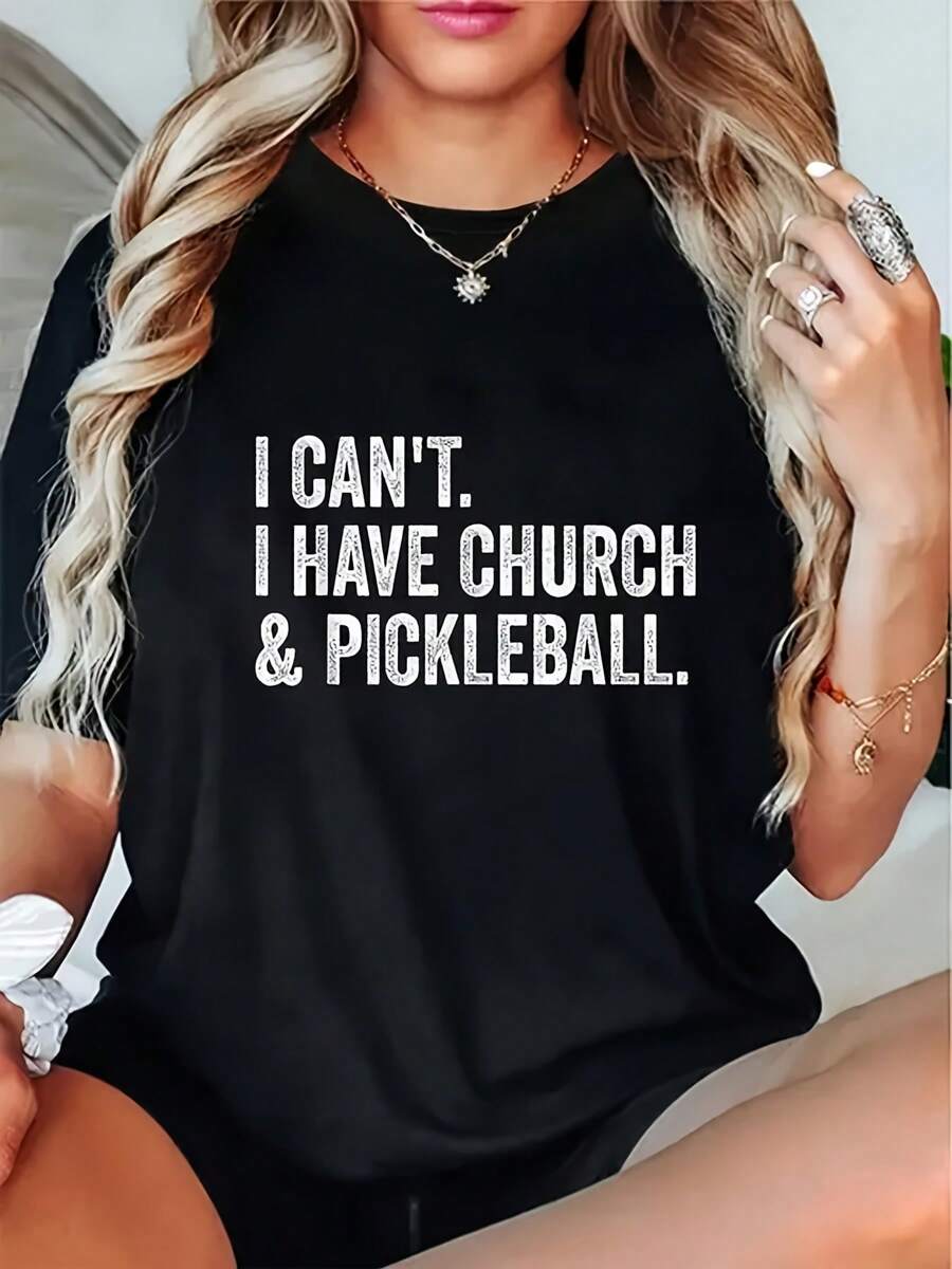 T-shirt retrò con la dicitura "Non posso farlo. Ho pickleball"