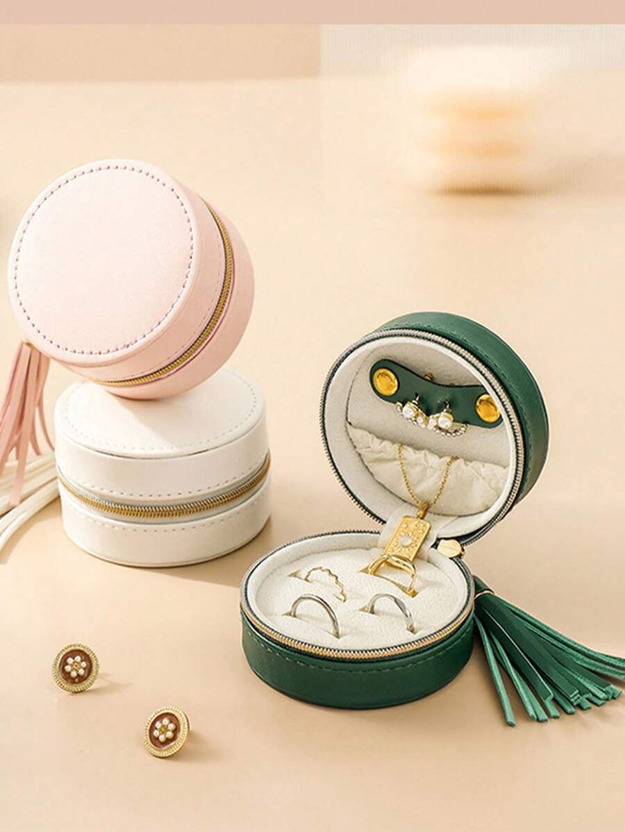 Jewelry Box, Portable Leather Ring, Necklace, Stud Earrings Organizer Storage Case Gift Box