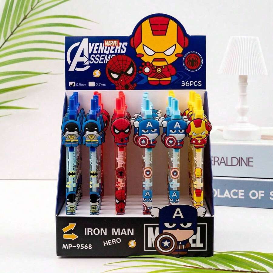 Sanrio 4pcs/Spider Hero Gel Pen, Mobile Pencil Writing Tool, Suitable For Various Occasions, Stationery, Student Writing Tool, Office School Supplies, Back To School